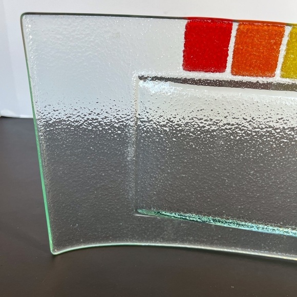 Retro Multi Color Glass Arched Serving Platter - Picture 10 of 14